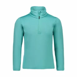 Mädchen Stretch Performance Stehkragenshirt mit kurzem Reißverschluss