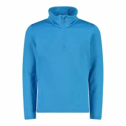 Mädchen Stretch Performance Stehkragenshirt mit kurzem Reißverschluss