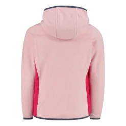 Mädchen-Fleecejacke mit Kapuze und durchgehendem Reißverschluss und Color Block