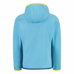 Mädchen-Fleecejacke mit Kapuze und durchgehendem Reißverschluss und Color Block