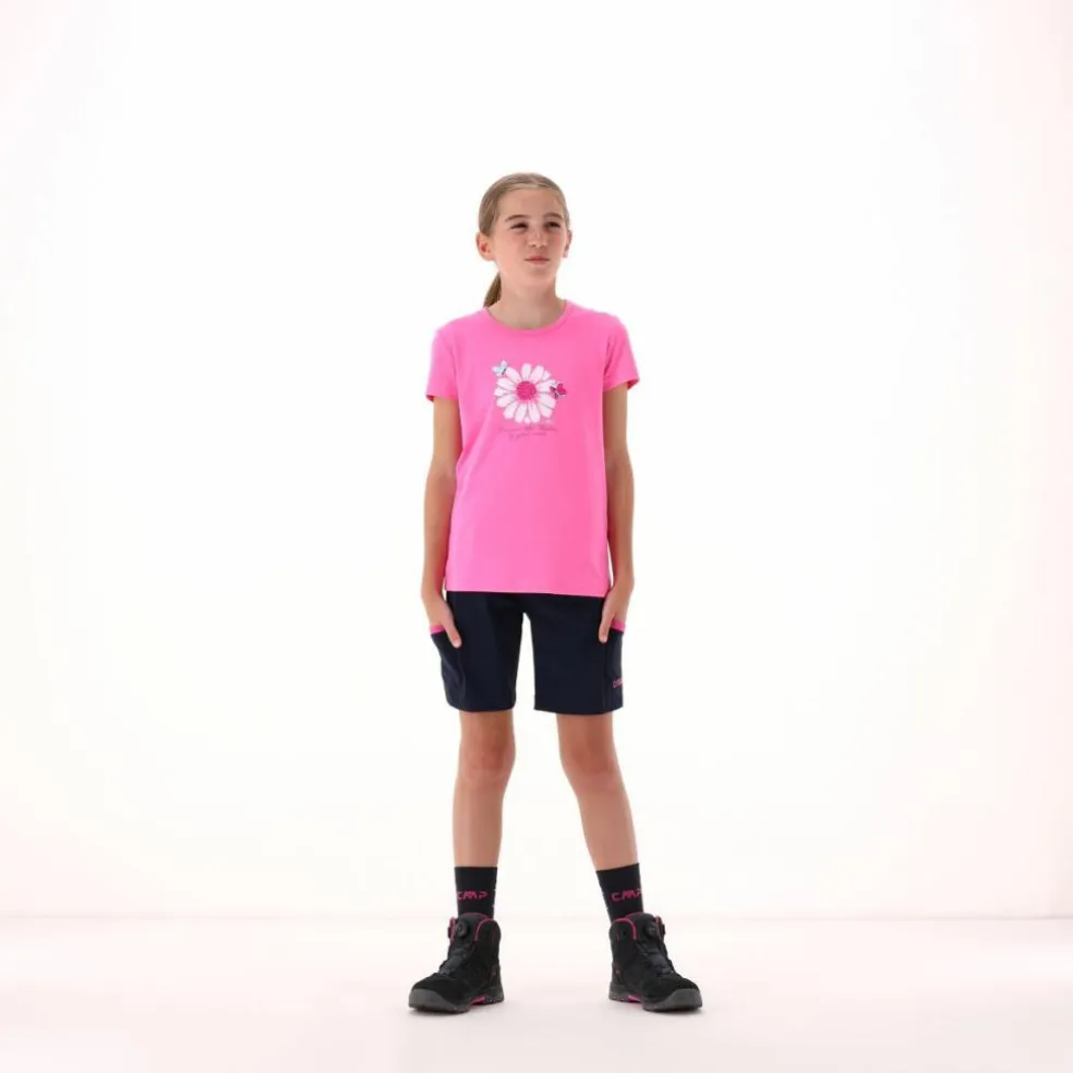 Mädchen-Wanderbermuda aus leichtem Stretch-Polyester