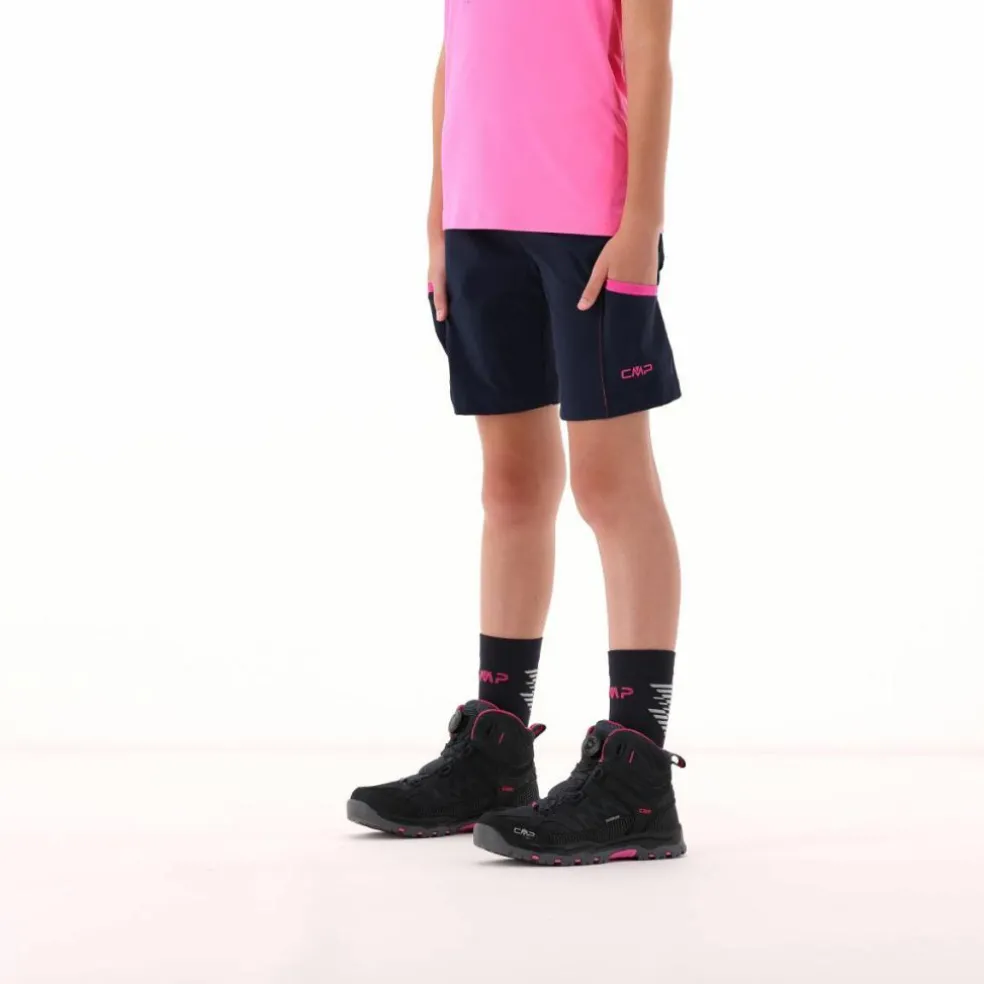 Mädchen-Wanderbermuda aus leichtem Stretch-Polyester