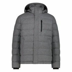 Melierte gepolsterte Herrenjacke mit Kapuze mit Sorona