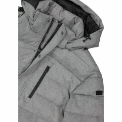 Melierte gepolsterte Herrenjacke mit Kapuze mit Sorona