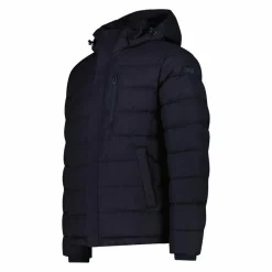 Melierte gepolsterte Herrenjacke mit Kapuze mit Sorona