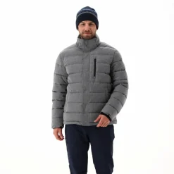 Melierte gepolsterte Herrenjacke mit Kapuze mit Sorona