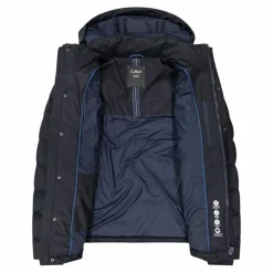 Melierte gepolsterte Herrenjacke mit Kapuze mit Sorona