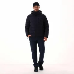 Melierte gepolsterte Herrenjacke mit Kapuze mit Sorona