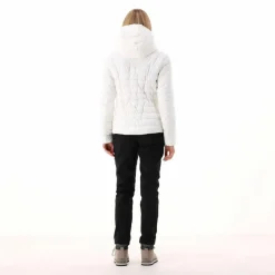 Melierte, wattierte Damenjacke mit Kapuze mit Sorona