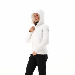 Melierte, wattierte Damenjacke mit Kapuze mit Sorona