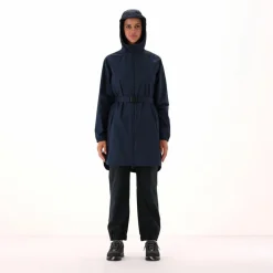 Regenjacke mit fest angebrachter Kapuze für Damen