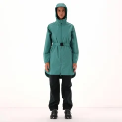 Regenjacke mit fest angebrachter Kapuze für Damen