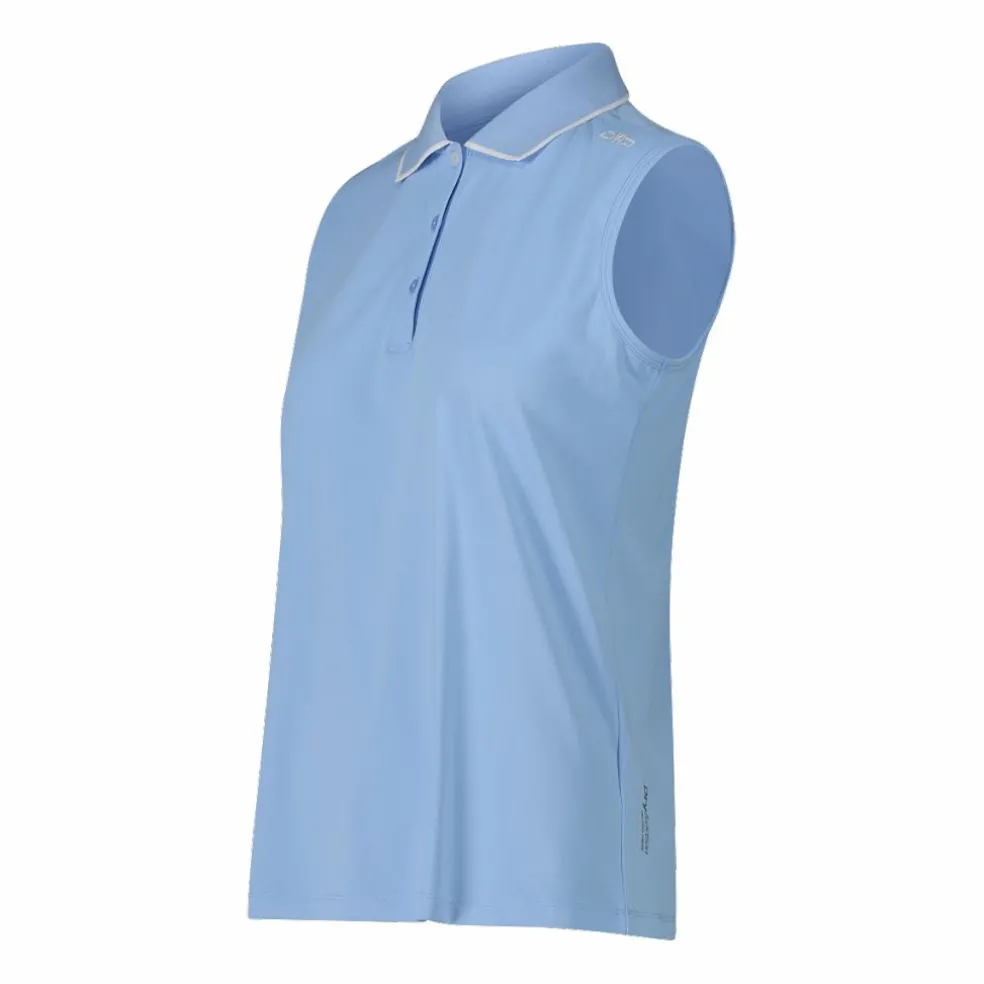 Ärmelloses Damen-Poloshirt aus Stretch-Piqué