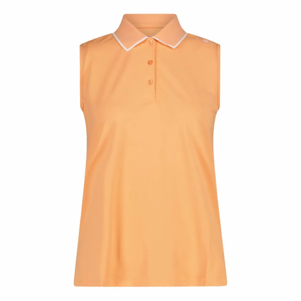 Ärmelloses Damen-Poloshirt aus Stretch-Piqué