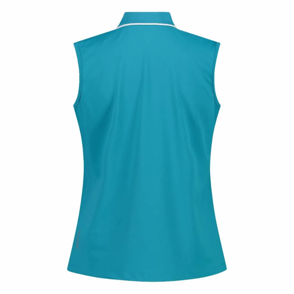 Ärmelloses Damen-Poloshirt aus Stretch-Piqué