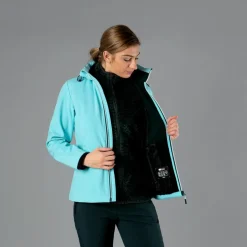 Softshell-Damenjacke mit abnehmbarer Kapuze
