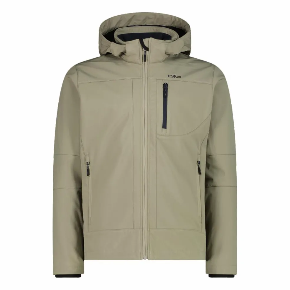 Softshell-Herrenjacke mit abnehmbarer Kapuze