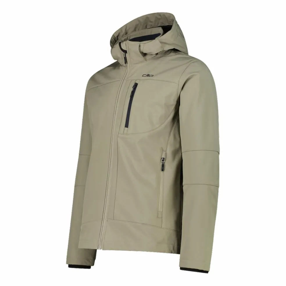 Softshell-Herrenjacke mit abnehmbarer Kapuze