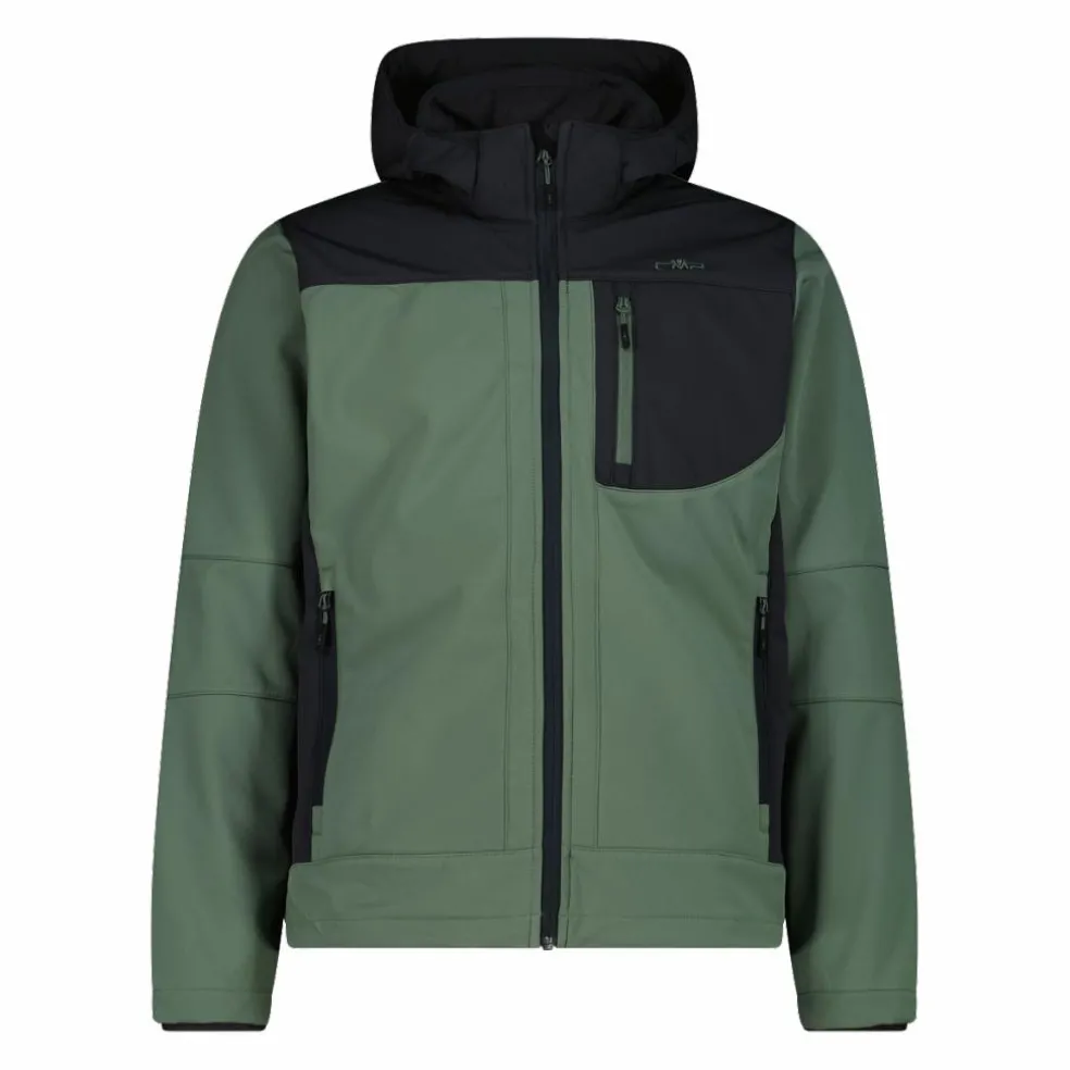 Softshell-Herrenjacke mit abnehmbarer Kapuze