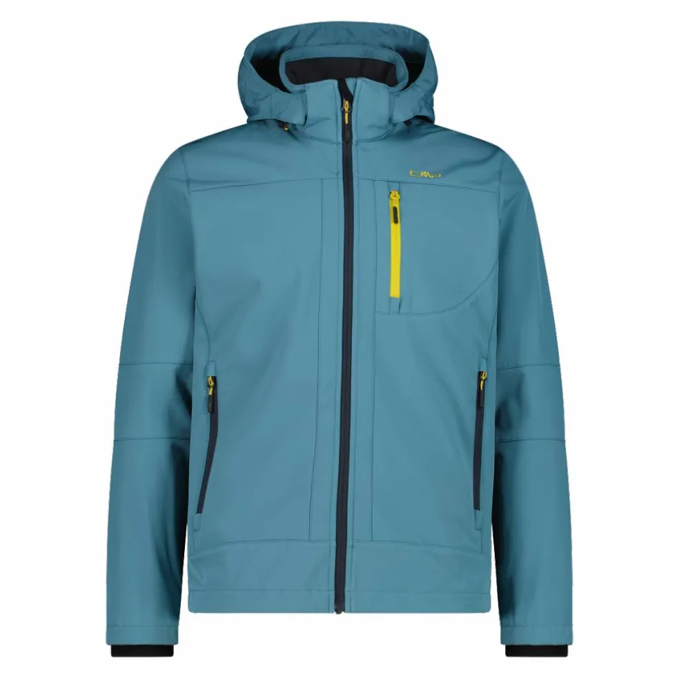 Softshell-Herrenjacke mit abnehmbarer Kapuze