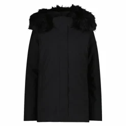 Softshelljacke für Damen mit Kapuze aus Kunstfell