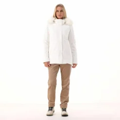 Softshelljacke für Damen mit Kapuze aus Kunstfell