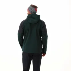 Softshelljacke für Herren mit Kapuze und zweifarbigem Grid-Jacquard-Motiv