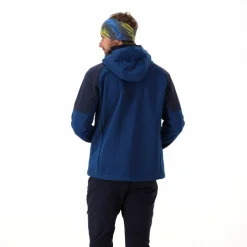 Softshelljacke für Herren mit Kapuze und zweifarbigem Grid-Jacquard-Motiv