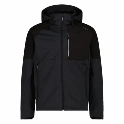 Softshelljacke für Herren mit Kapuze und zweifarbigem Grid-Jacquard-Motiv