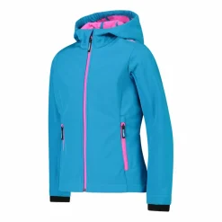 Softshell-Mädchenjacke mit Fix-Hood