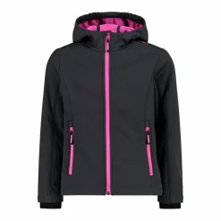 Softshell-Mädchenjacke mit Fix-Hood