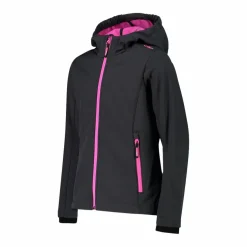 Softshell-Mädchenjacke mit Fix-Hood