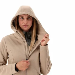 Softshell-Parka für Damen mit Kunstfell
