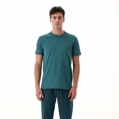 Stretch-Baumwoll-T-Shirt mit Logo