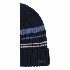 Strickmütze für Herren mit gestreifter Fleece-Innenseite