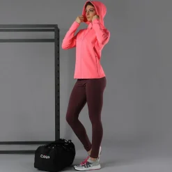 Sweatjacke mit durchgehendem Reißverschluss und Kapuze aus 4-Wege-Stretch