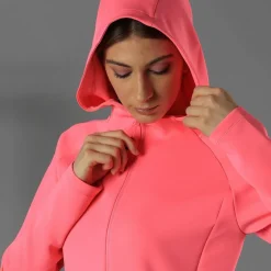 Sweatjacke mit durchgehendem Reißverschluss und Kapuze aus 4-Wege-Stretch