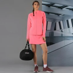 Sweatjacke mit durchgehendem Reißverschluss und Kapuze aus 4-Wege-Stretch