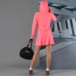 Sweatjacke mit durchgehendem Reißverschluss und Kapuze aus 4-Wege-Stretch