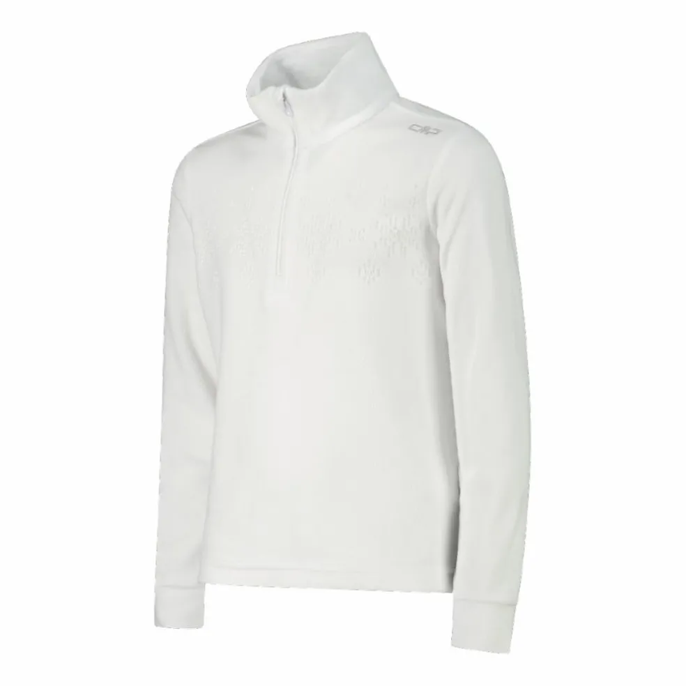 Sweatshirt mit halblangem Reißverschluss aus Arctic Fleece für Mädchen mit Schneeflocke