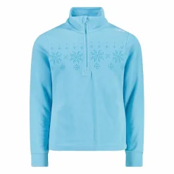 Sweatshirt mit halblangem Reißverschluss aus Arctic Fleece für Mädchen mit Schneeflocke