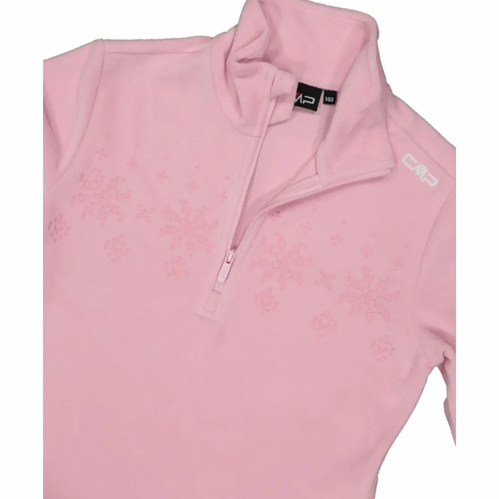 Sweatshirt mit halblangem Reißverschluss aus Arctic Fleece für Mädchen mit Schneeflocke