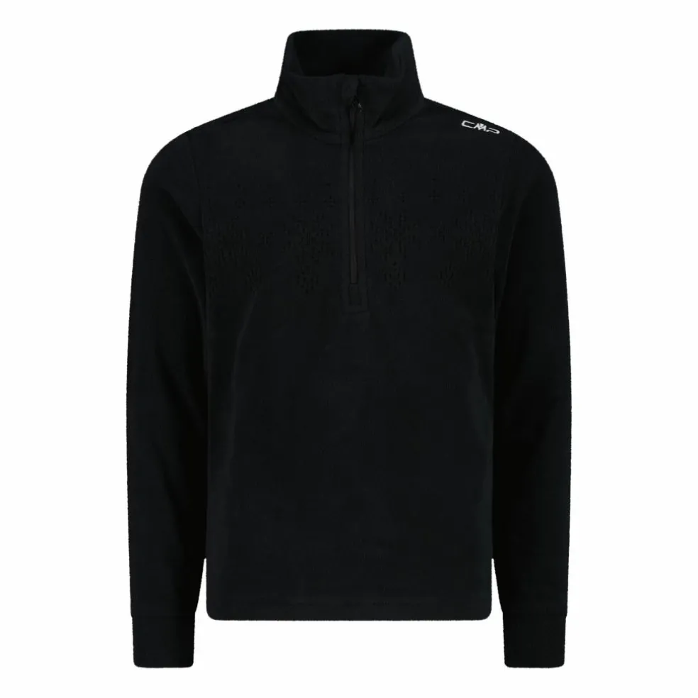 Sweatshirt mit halblangem Reißverschluss aus Arctic Fleece für Mädchen mit Schneeflocke