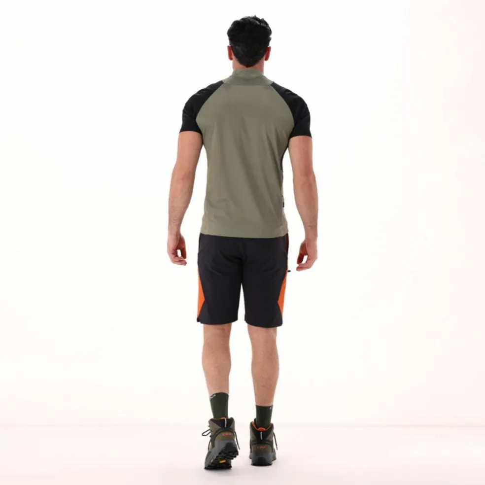 Technisches Radsport-T-Shirt mit kurzem Reißverschluss für Herren