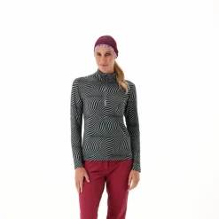 Unlimitech – Bedruckte Half-Zip-Fleeceshirt aus Softech Damen