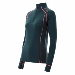 Unlimitech – Thermoshirt mit langen Ärmeln für Damen aus Merino mit halblangem Reißverschluss