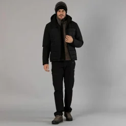 Wattierte Herrenjacke mit abnehmbarer Kapuze