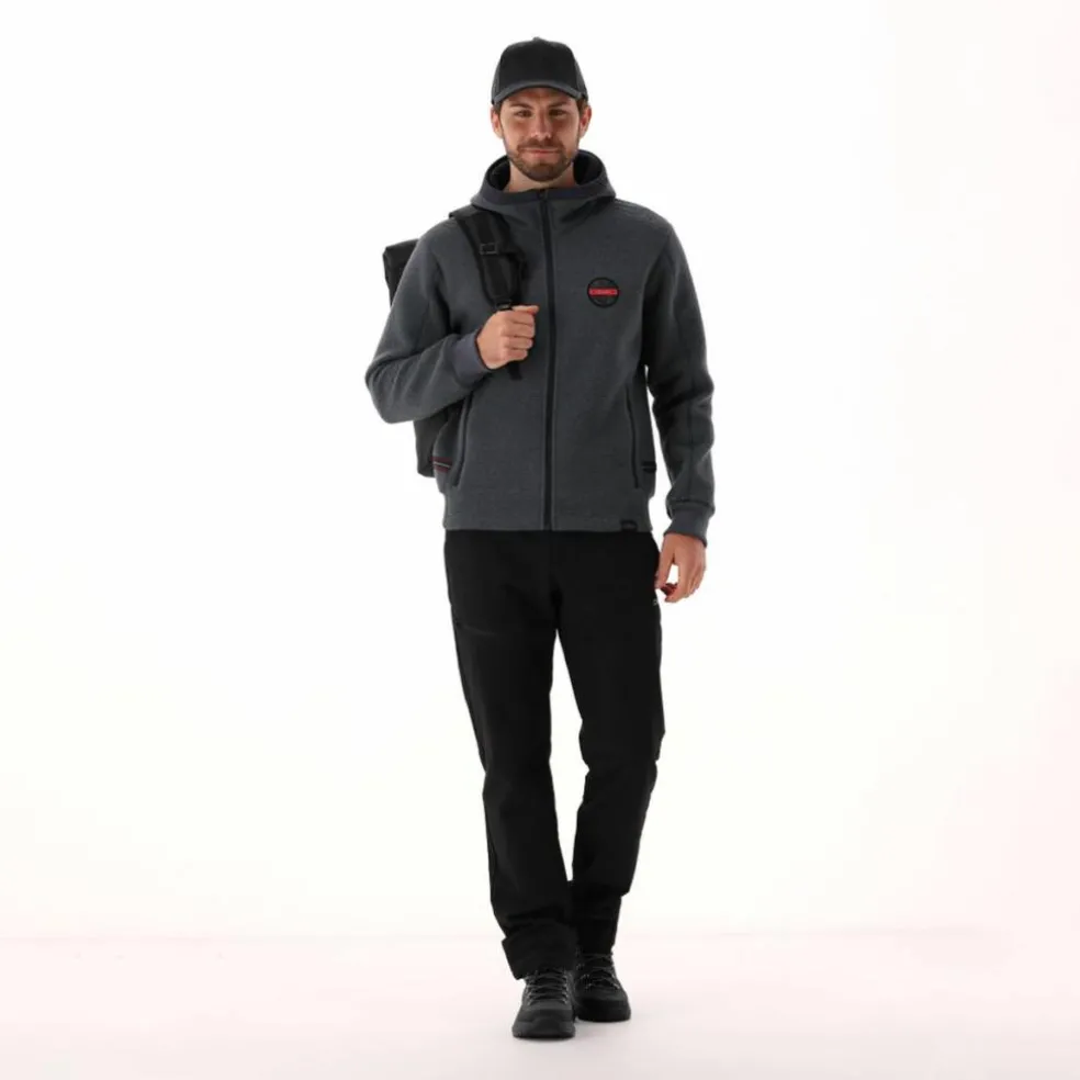 Wattierte Jacke aus Knit Tech für Herren mit Kapuze