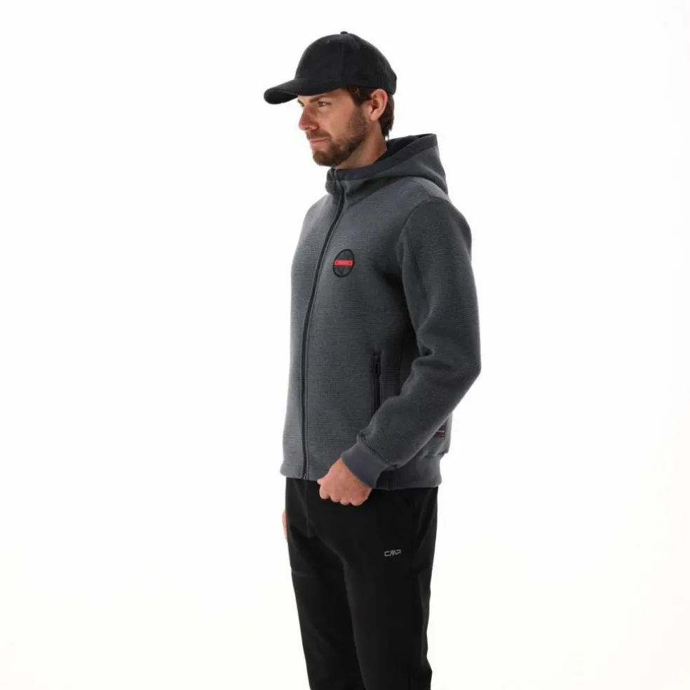 Wattierte Jacke aus Knit Tech für Herren mit Kapuze